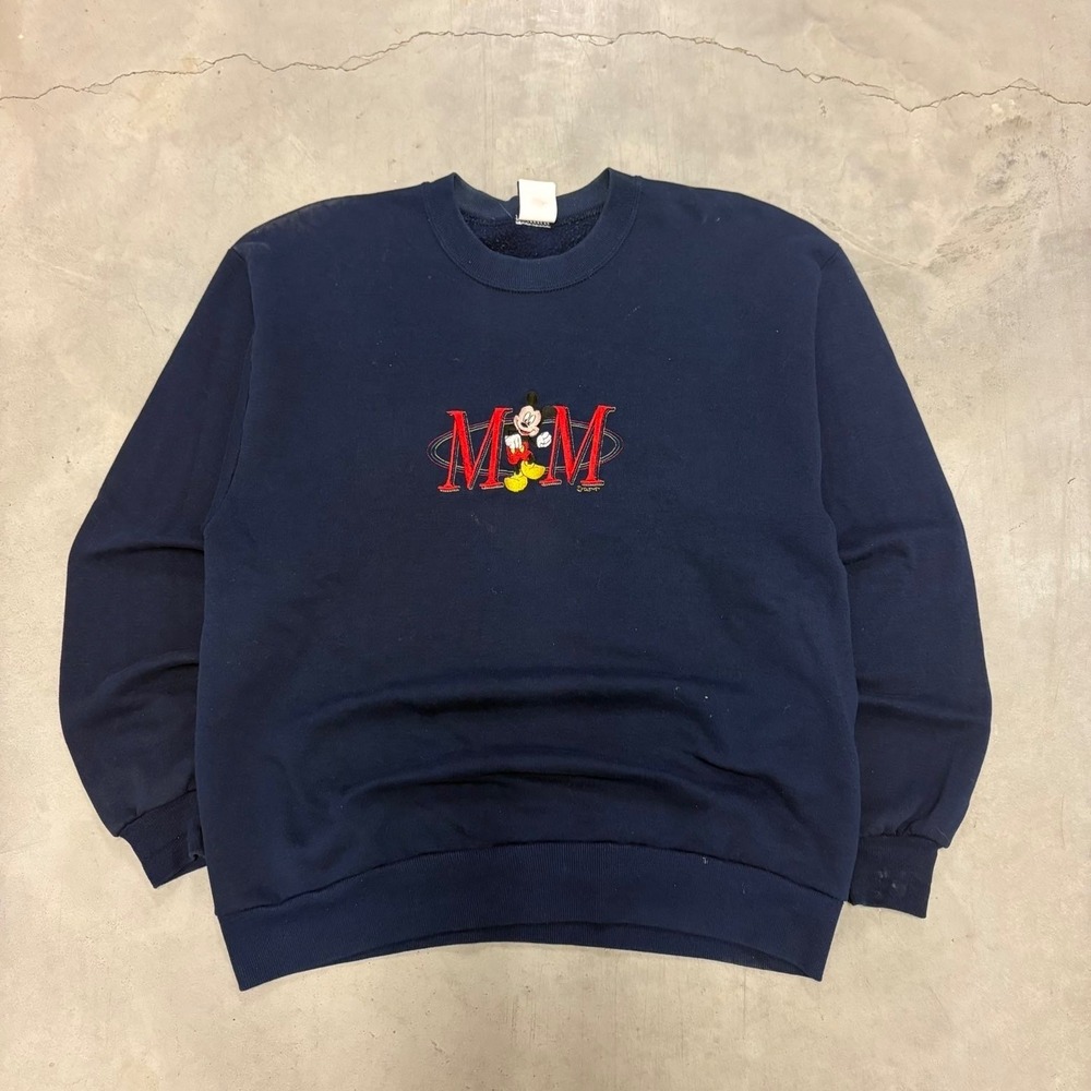 Vintage 90s Navy Disney Mickey Mouse Crewneck Swearshirt
